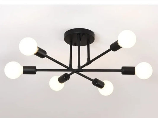 LÁMPARA DE TECHO A1-6LUCES NEGRO E27 FLORENCIA