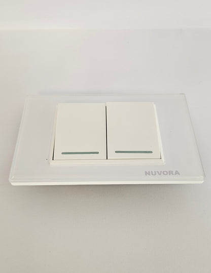 INTERRUPTOR DOBLE ACRILICO 701 BLANCO