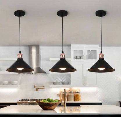 LAMPARA COLGANTE CONO NEGRO 1LUZ LETTI