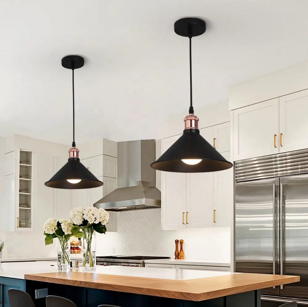 LAMPARA COLGANTE CONO NEGRO 1LUZ LETTI