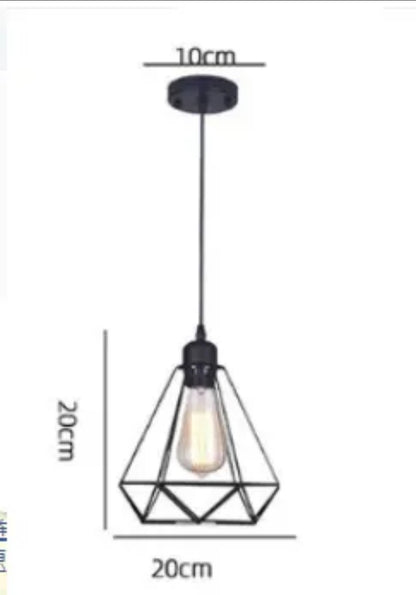 LAMPARA COLGANTE PRISMA NEGRA 3LUCES